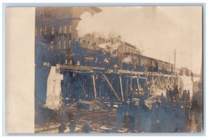 Train Department Accident Syracuse New York NY RPPC Photo Unposted Postcard 