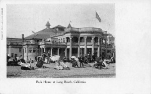 Bath House at Long Beach, California ca 1900s Vintage Postcard Antique