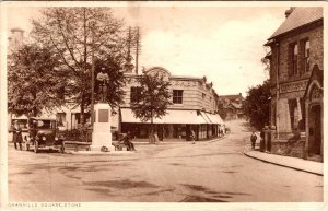 Stone, UK England  GRANVILLE SQUARE  Street Scene~War Memorial 1931 Postcard