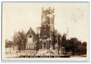 1909 M.E. Church Kearney Nebraska NE Antique Posted RPPC Photo Postcard