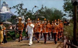Anaheim CA Disneyland Main St USA Marching Band Vintage Postcard