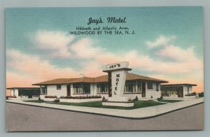 WILDWOOD BY THE SEA NJ JAY'S MOTEL VINTAGE POSTCARD