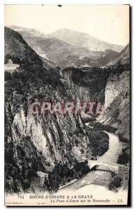 Old Postcard Bourg d'Oisans to La Grave the Auris bridge over the Romanche