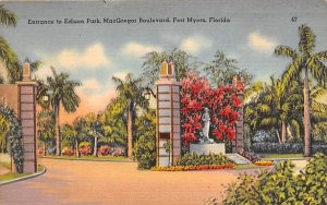 Entrance to Edison Park, MacGregor Boulevard Fort Myers, Florida