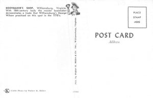 Bootmaker's Shop Williamsburg, VA, USA Postcard