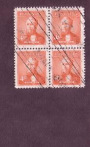 Canada, Used Block of Four, MacKenzie, 4 Cent, Scott #319