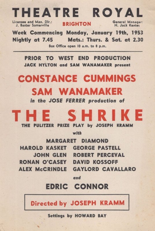 The Shrike Constance Cummings Brighton Theatre Old Flyer