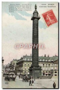 Old Postcard Paris Vendome Column