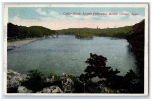 c1927 Overlooking Cedar River Lower Palisades Mount Vernon Iowa Vintage Postcard 