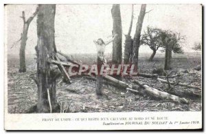 Old Postcard Front L & # 39Oise what remains of a Calvary Edge D & # 39A Rout...