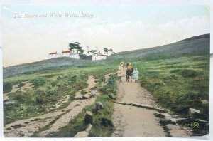 Three Children with Donkey The Moors White Wells Ilkley Vintage Postcard c1905