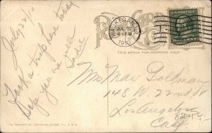 WAUKEGAN ILLINOIS IL Harbor Steamers Ships Antique Postcard