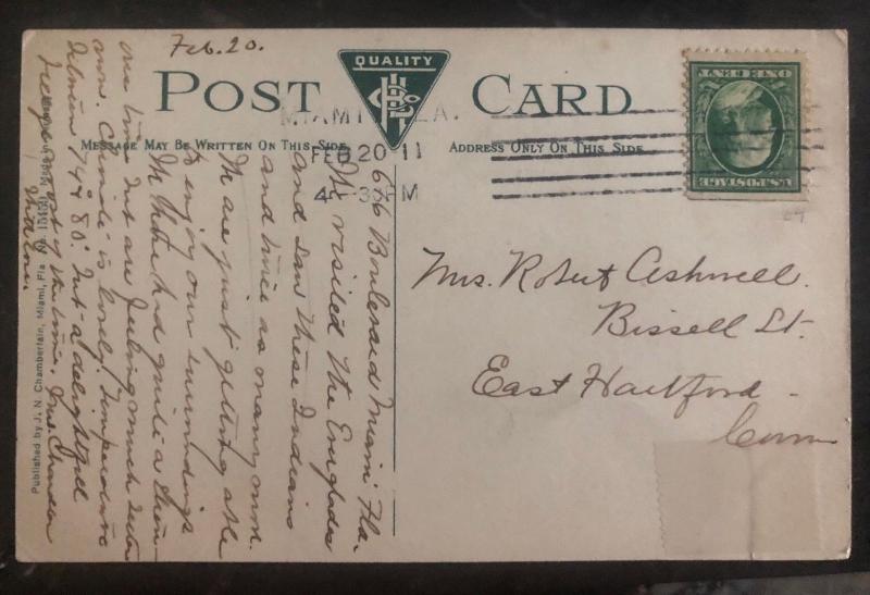 1911 Picture Postcard Native American Cover Miami Fl Seminole Indian Everglades