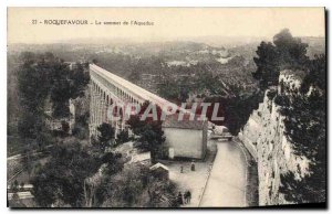 Old Postcard Roquefavour The top of the aqueduct