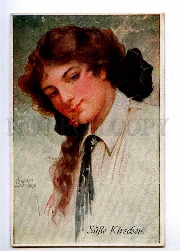 189673 Cherry Ripe Belle Woman by Ruab GNISCHAF Vintage PC