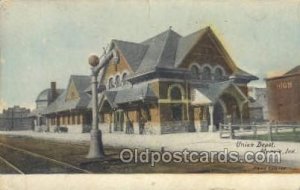 Union Depot, Muncie, IN USA Train Railroad Station Depot 1913 minor corner an...