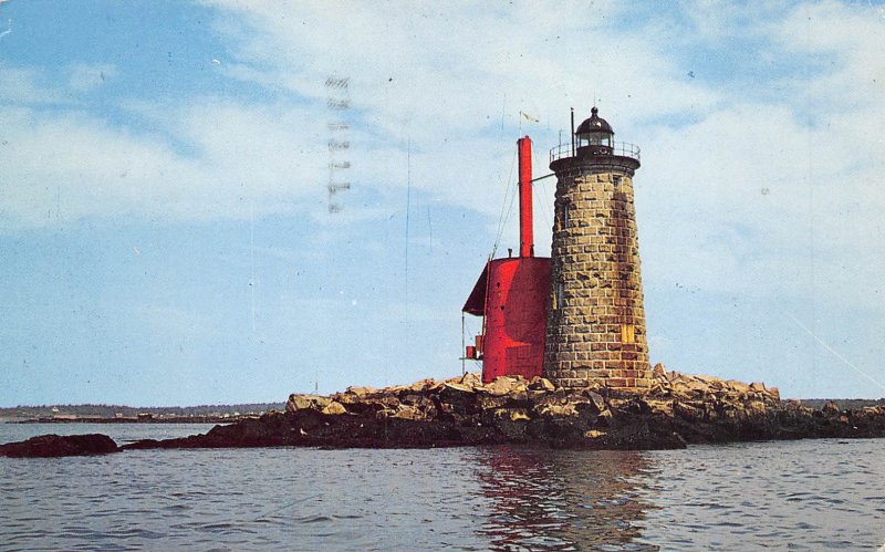 Portsmouth Harbor New Hampshire 1964 Postcard Whaleback Lighthouse