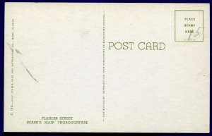 Flagler Street Miami Florida Town Theatre movie theaters postcard