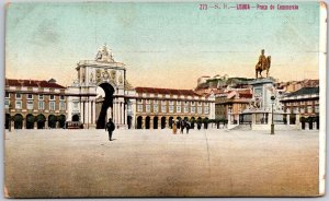 Lisboa Praca Do Commercio Lisbon Portugal Harbour-Facing Plaza Postcard