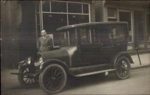 Old Car 1918 NY License Plate 402-98? Peerless or Cadillac? R.E.O? RPPC Postcard