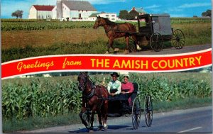 USA Greetings From The Amish Country Pennsylvania Chrome Postcard C032