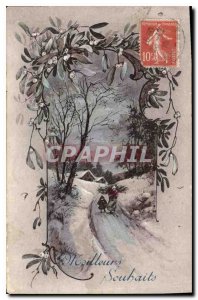 Old Postcard Best Wishes