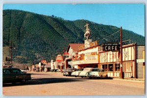 Jackson Wyoming WY Postcard Shadows Towering Teton Range Old West Exterior c1960