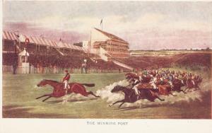 Horses . The Winning Post  Nice English Greetings PC. Standard size