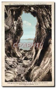 Old Postcard This cave to a depth da in the rocks of the Pointe du Chateau Pe...