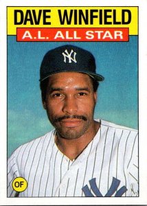 1986 Topps Baseball Card AL All Star Dave Winfield sk10684