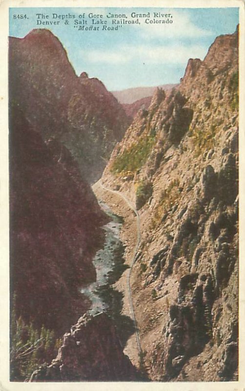 Depths of Gore Canon Grand River Denver & Salt Lake RR Colorado Postcard Unused