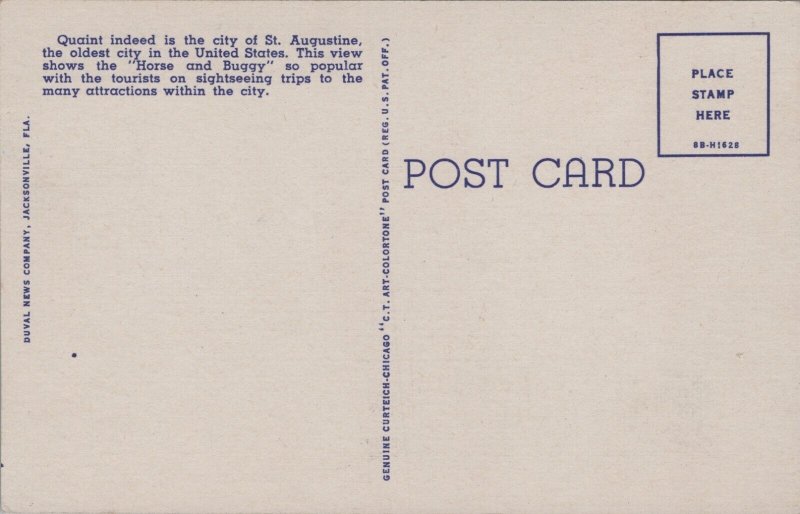 Post Office and Ponce de Leon Hotel Towers St Augustine Florida Linen C088