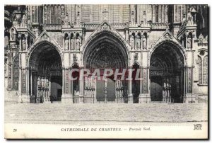 Postcard Old Cathedral of Chartres South Portal