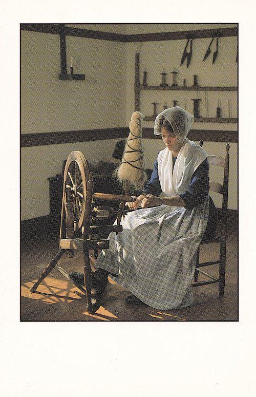 Kentucky Sewing Wheel Seamstress American Victorian Shop Postcard