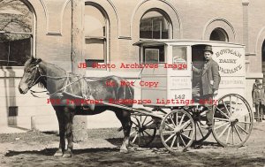 IL, Chicago, Illinois, RPPC, Bowman Dairy Advertising Horse Drawn Wagon