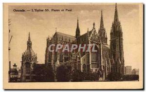 Old Postcard Ostend L & # 39Eglise SS Peter and Paul