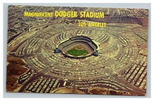 Vintage 1960's Postcard Aerial View of Dodger Stadium Los Angeles California 