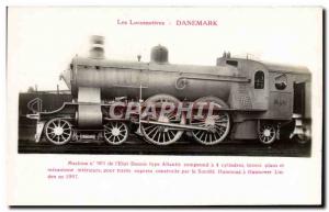 Postcard Old Train Locomotive Denmark Denmark Type 901 machine Atlantic