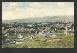 POCATELLO IDAHO BIRDSEYE VIEW DOWNTOWN VINTAGE POSTCARD 1911