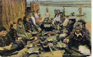 Honolulu HI, Hawaiian Luau Native People, 1910 Local Publisher, Pacific Islander