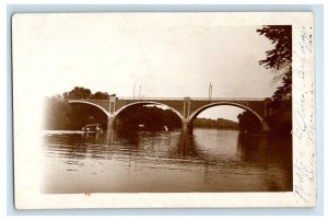 c1910's Des Moines IA, 6th Avenue Bridge And River RPPC Photo Antique Postcard