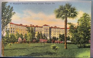 Vintage Postcard 1938 Tampa Municipal Hospital, Davis Island Florida (FL)