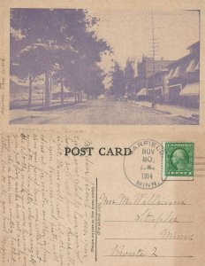 HONESDALE PA STREET SCENE 1914 ANTIQUE POSTCARD