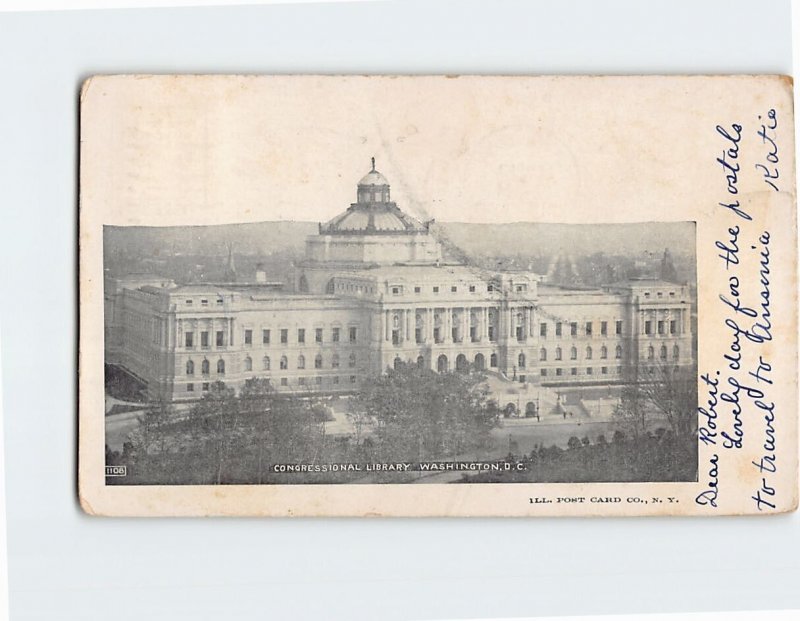 Postcard Congressional Library, Washington, District of Columbia