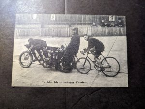 Mint Germany RPPC Bike Postcard Stay Behind His Tandem Bike Riders