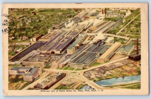 Flint Michigan Postcard Birds Eye View Buick Motor Co. Plant Exterior View 1947