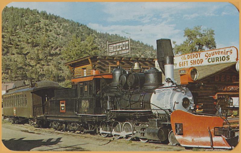 Colorado & Southern #60 4-6-0 at Idaho Springs, CO. Clear Creek Mining 1971