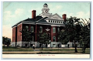 c1920's High School Building Exterior Iola Kansas KS Unposted Trees Postcard