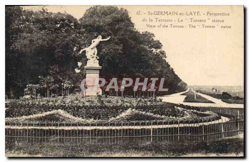 Old Postcard Saint Germain en Laye Prospect Terrace Torrent statue