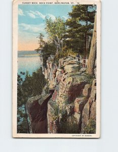 Postcard Sunset Rock Rock Point Burlington Vermont USA